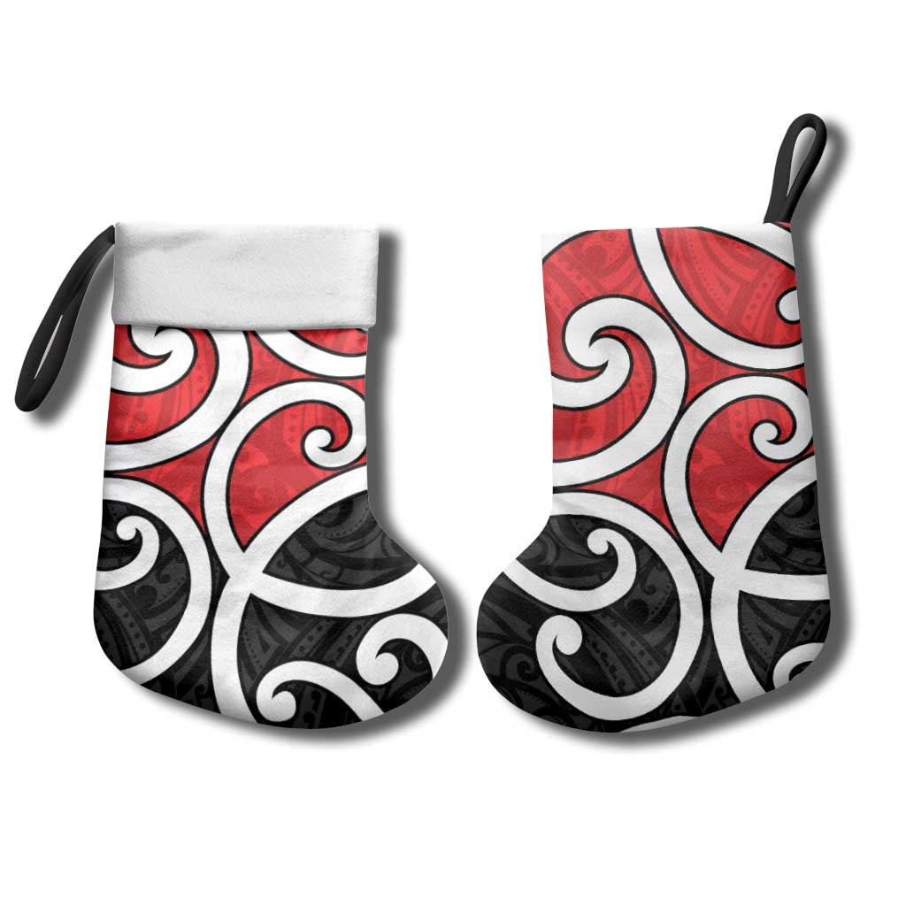 New Zealand Christmas Stocking Maori Koru Tino Rangatiratanga Color - Polynesian Pride