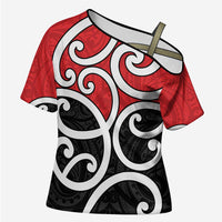 New Zealand Cross Shoulder Shirt Maori Koru Tino Rangatiratanga Color - Polynesian Pride