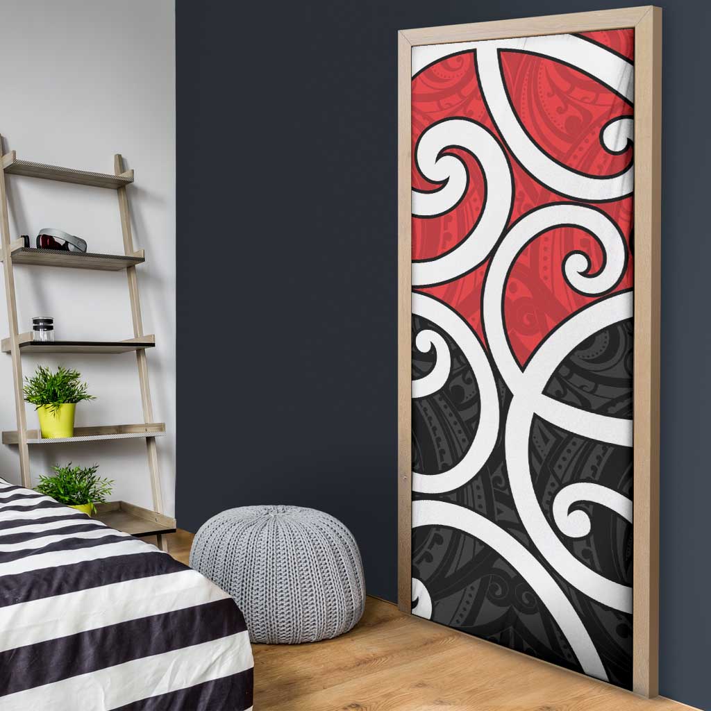 New Zealand Door Cover Maori Koru Tino Rangatiratanga Color - Polynesian Pride