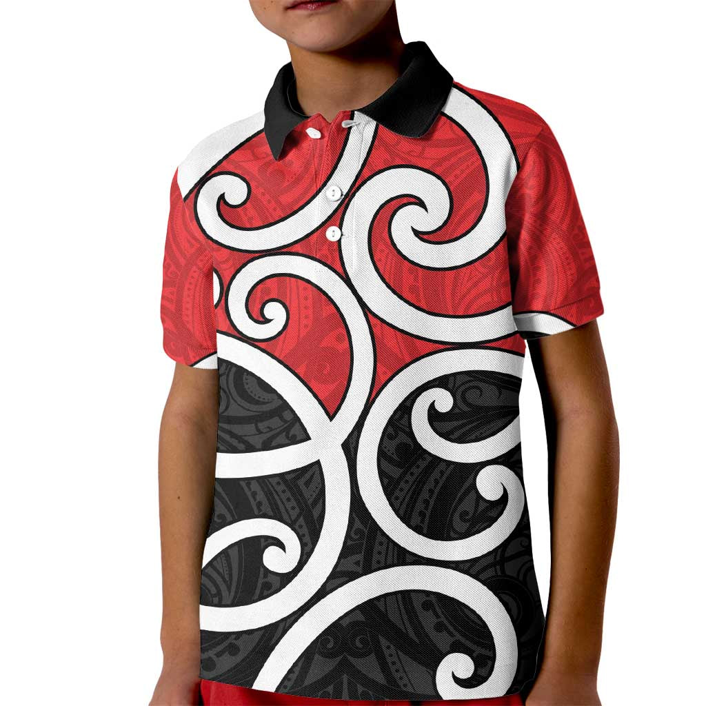 New Zealand Kid Polo Shirt Maori Koru Tino Rangatiratanga Color - Polynesian Pride