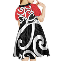 New Zealand Kid Short Sleeve Dress Maori Koru Tino Rangatiratanga Color - Polynesian Pride
