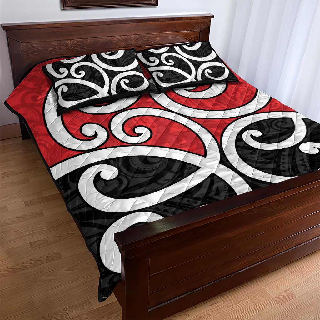 New Zealand Quilt Bed Set Maori Koru Tino Rangatiratanga Color - Polynesian Pride