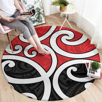 New Zealand Round Carpet Maori Koru Tino Rangatiratanga Color - Polynesian Pride