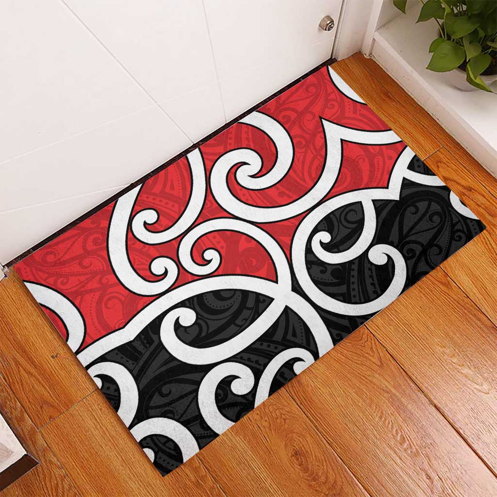 New Zealand Rubber Doormat Maori Koru Tino Rangatiratanga Color - Polynesian Pride