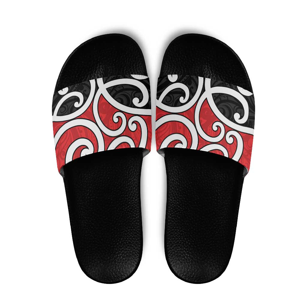 New Zealand Slide Sandals Maori Koru Tino Rangatiratanga Color - Polynesian Pride