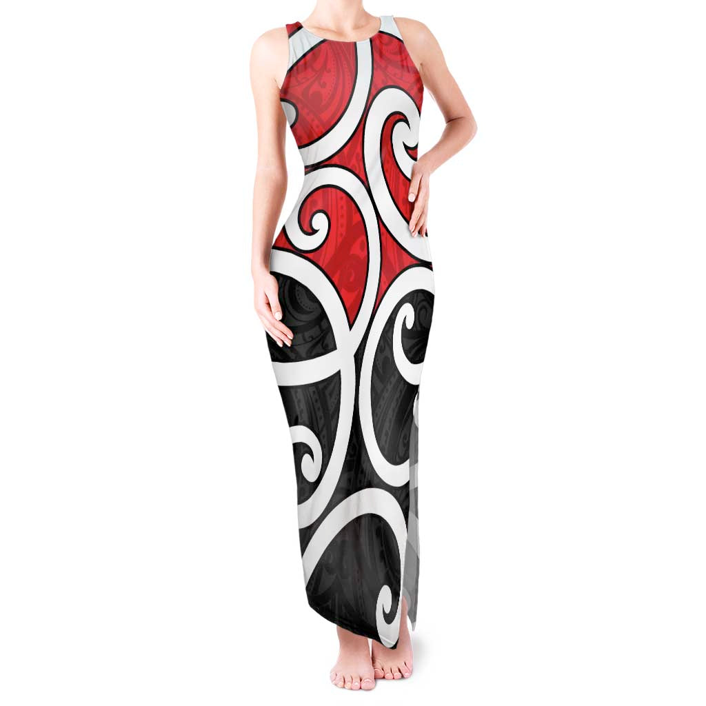 New Zealand Tank Maxi Dress Maori Koru Tino Rangatiratanga Color - Polynesian Pride