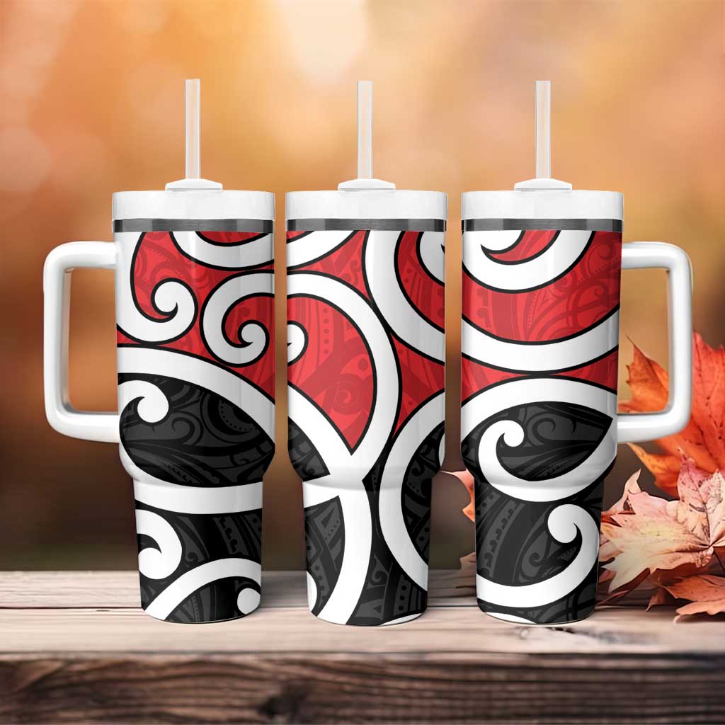 New Zealand Tumbler With Handle Maori Koru Tino Rangatiratanga Color - Polynesian Pride