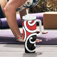 New Zealand Tumbler With Handle Maori Koru Tino Rangatiratanga Color - Polynesian Pride