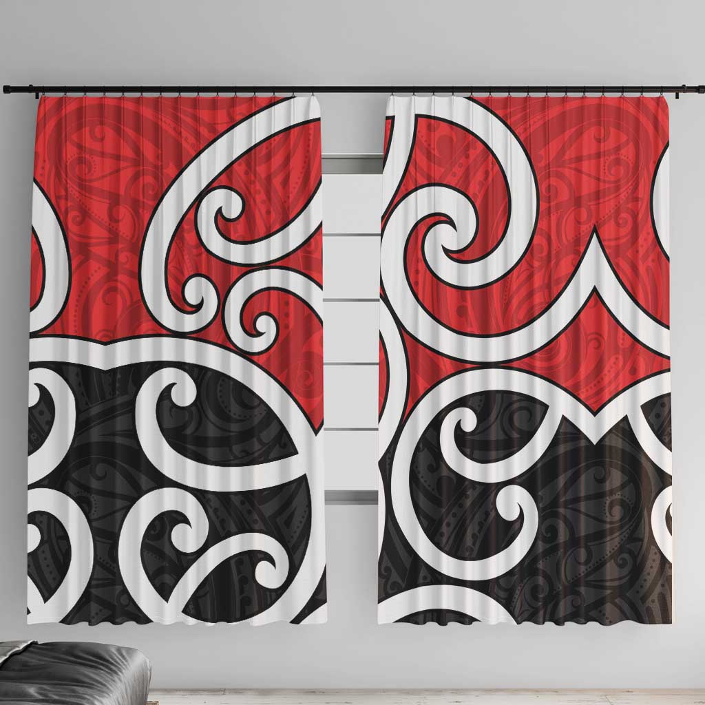 New Zealand Window Curtain Maori Koru Tino Rangatiratanga Color - Polynesian Pride