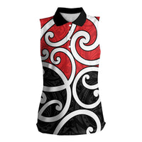 New Zealand Women Sleeveless Polo Shirt Maori Koru Tino Rangatiratanga Color - Polynesian Pride