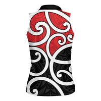 New Zealand Women Sleeveless Polo Shirt Maori Koru Tino Rangatiratanga Color - Polynesian Pride