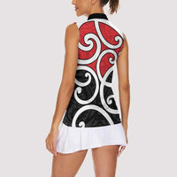 New Zealand Women Sleeveless Polo Shirt Maori Koru Tino Rangatiratanga Color - Polynesian Pride