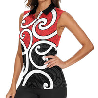New Zealand Women Sleeveless Polo Shirt Maori Koru Tino Rangatiratanga Color - Polynesian Pride