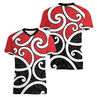 New Zealand Women V-Neck T-Shirt Maori Koru Tino Rangatiratanga Color - Polynesian Pride