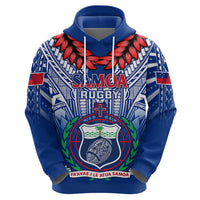 Custom Samoa Rugby Hoodie 2023 Go Manu Samoa With Ula Fala Style LT14 - Polynesian Pride