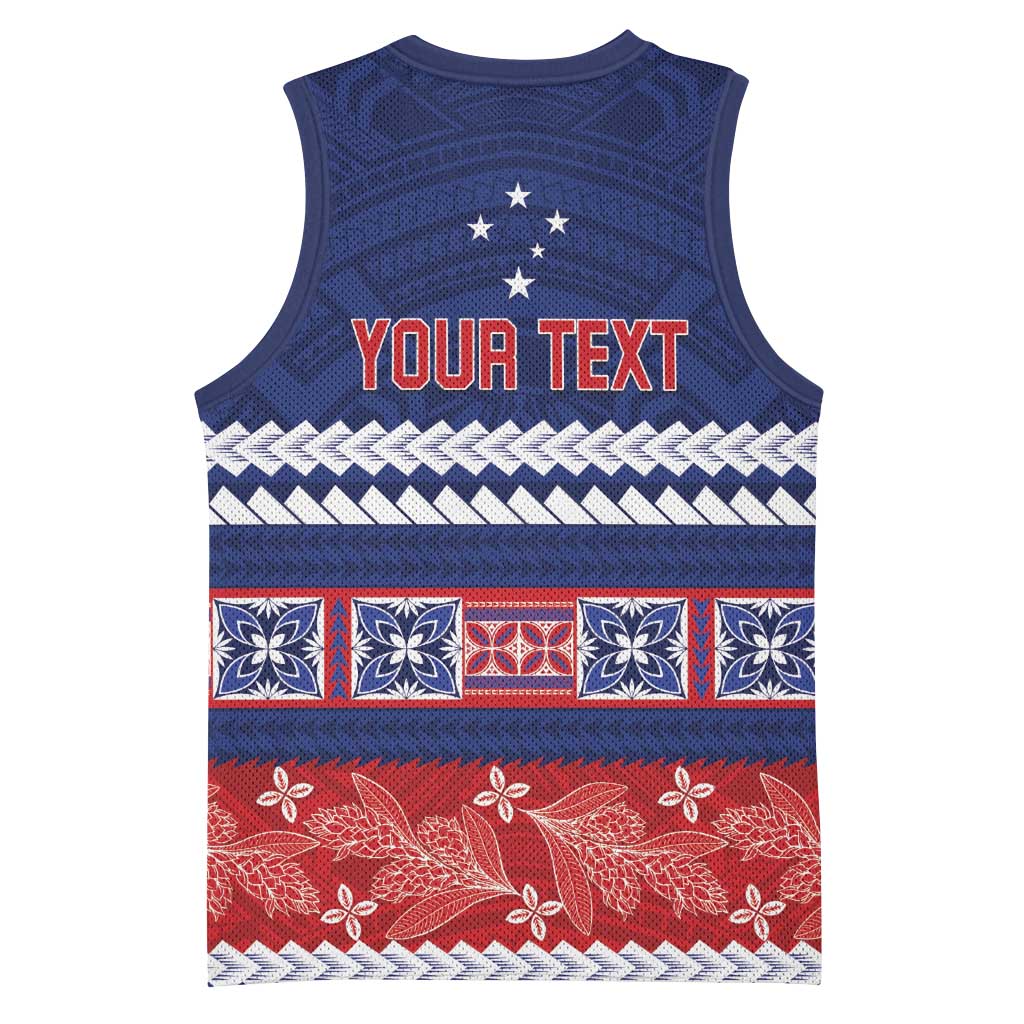 Personalised FAST Samoa Siapo Basketball Jersey Teuila Flowers Samoan Pattern LT14 - Polynesian Pride