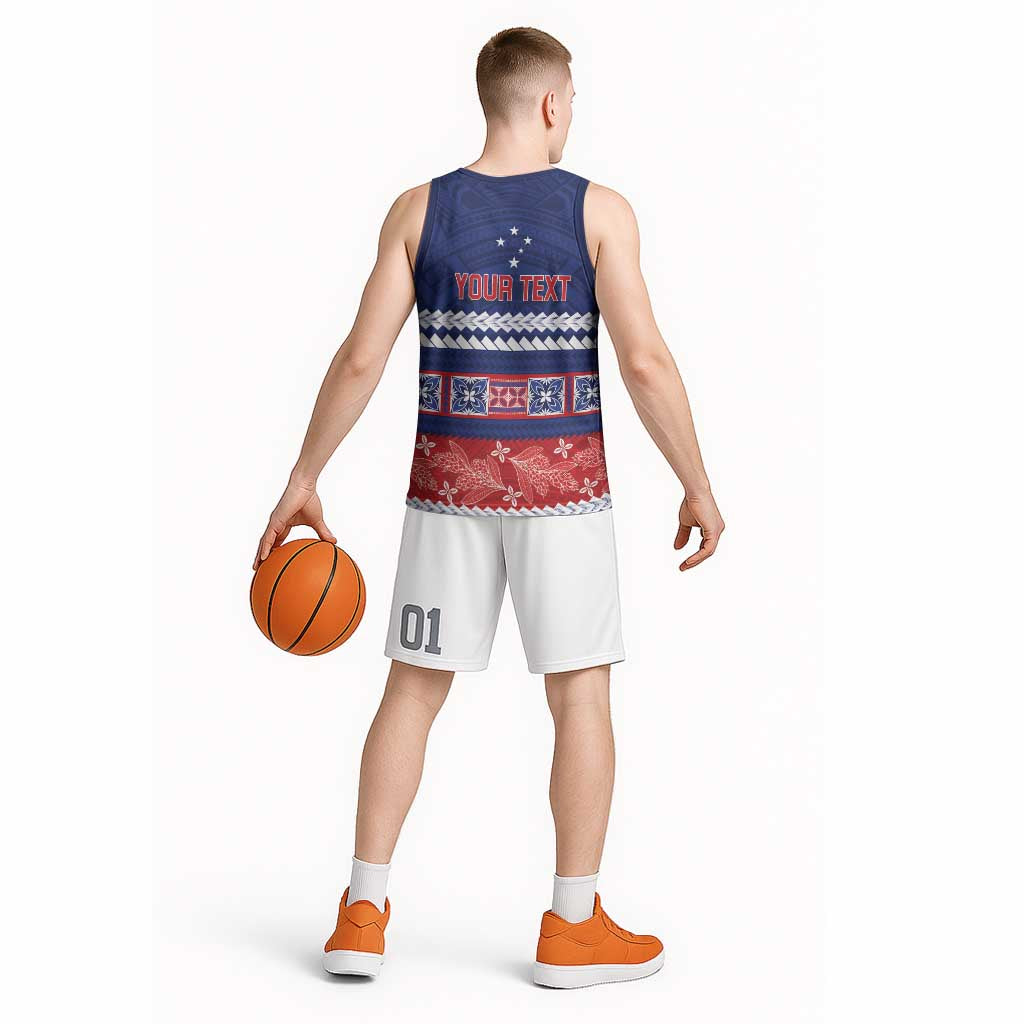 Personalised FAST Samoa Siapo Basketball Jersey Teuila Flowers Samoan Pattern LT14 - Polynesian Pride