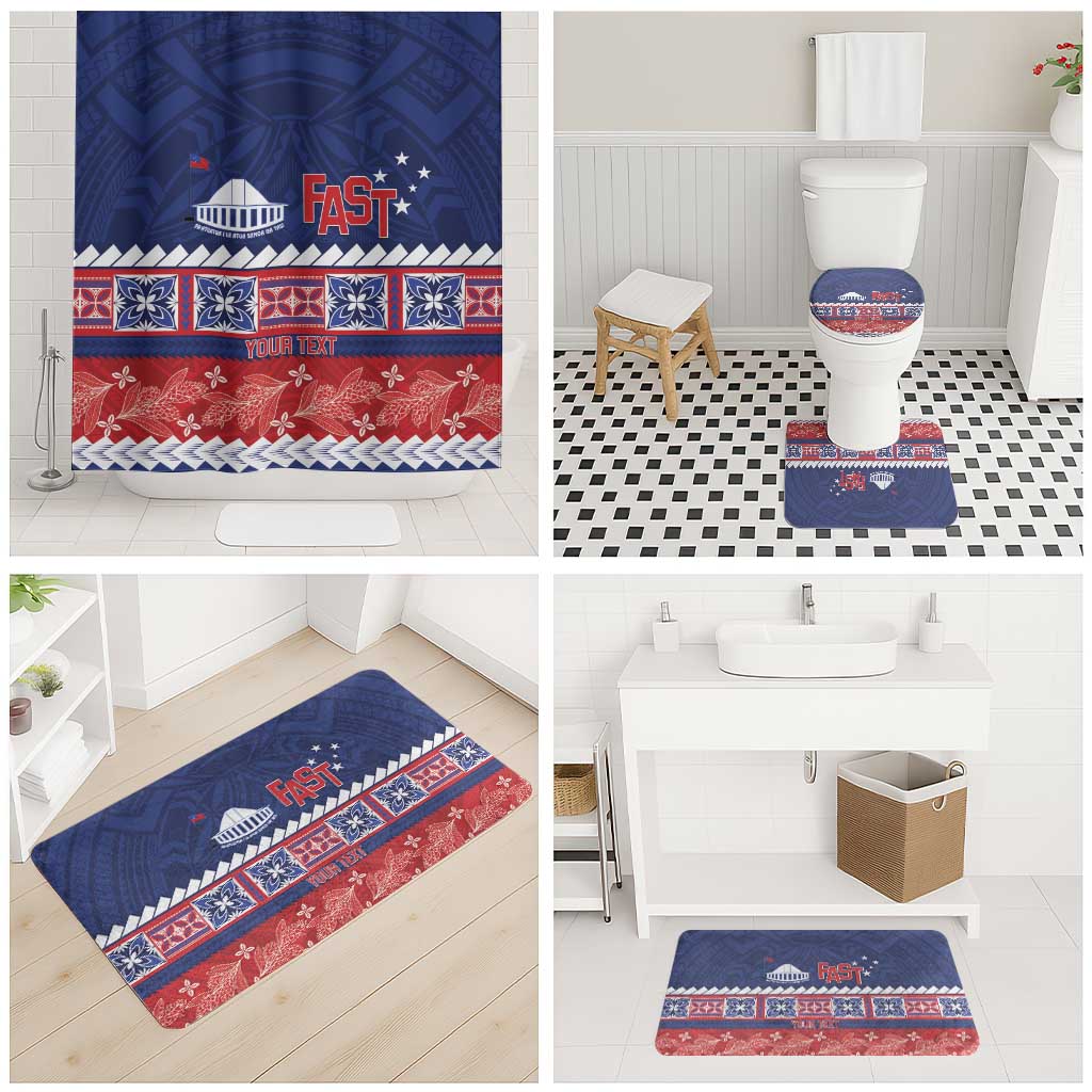 Personalised FAST Samoa Siapo Bathroom Set Teuila Flowers Samoan Pattern - Polynesian Pride