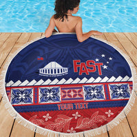 Personalised FAST Samoa Siapo Beach Blanket Teuila Flowers Samoan Pattern LT14 - Polynesian Pride