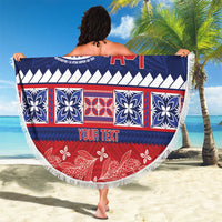 Personalised FAST Samoa Siapo Beach Blanket Teuila Flowers Samoan Pattern LT14 - Polynesian Pride