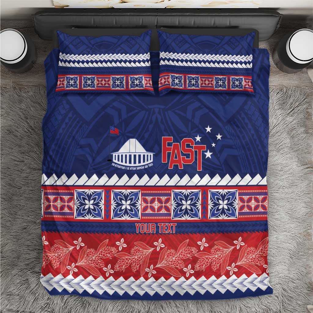 Personalised FAST Samoa Siapo Bedding Set Teuila Flowers Samoan Pattern - Polynesian Pride