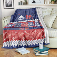 Personalised FAST Samoa Siapo Blanket Teuila Flowers Samoan Pattern - Polynesian Pride