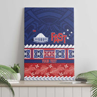 Personalised FAST Samoa Siapo Canvas Wall Art Teuila Flowers Samoan Pattern - Polynesian Pride