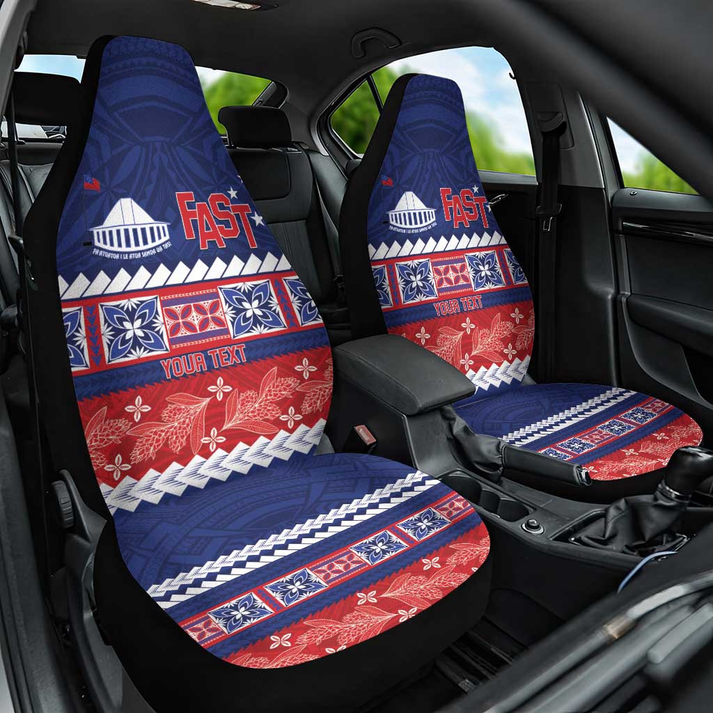 Personalised FAST Samoa Siapo Car Seat Cover Teuila Flowers Samoan Pattern - Polynesian Pride