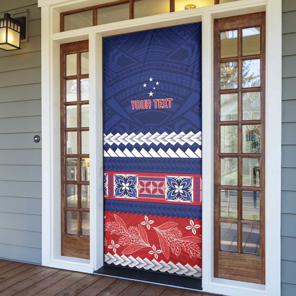 Personalised FAST Samoa Siapo Door Cover Teuila Flowers Samoan Pattern LT14 - Polynesian Pride