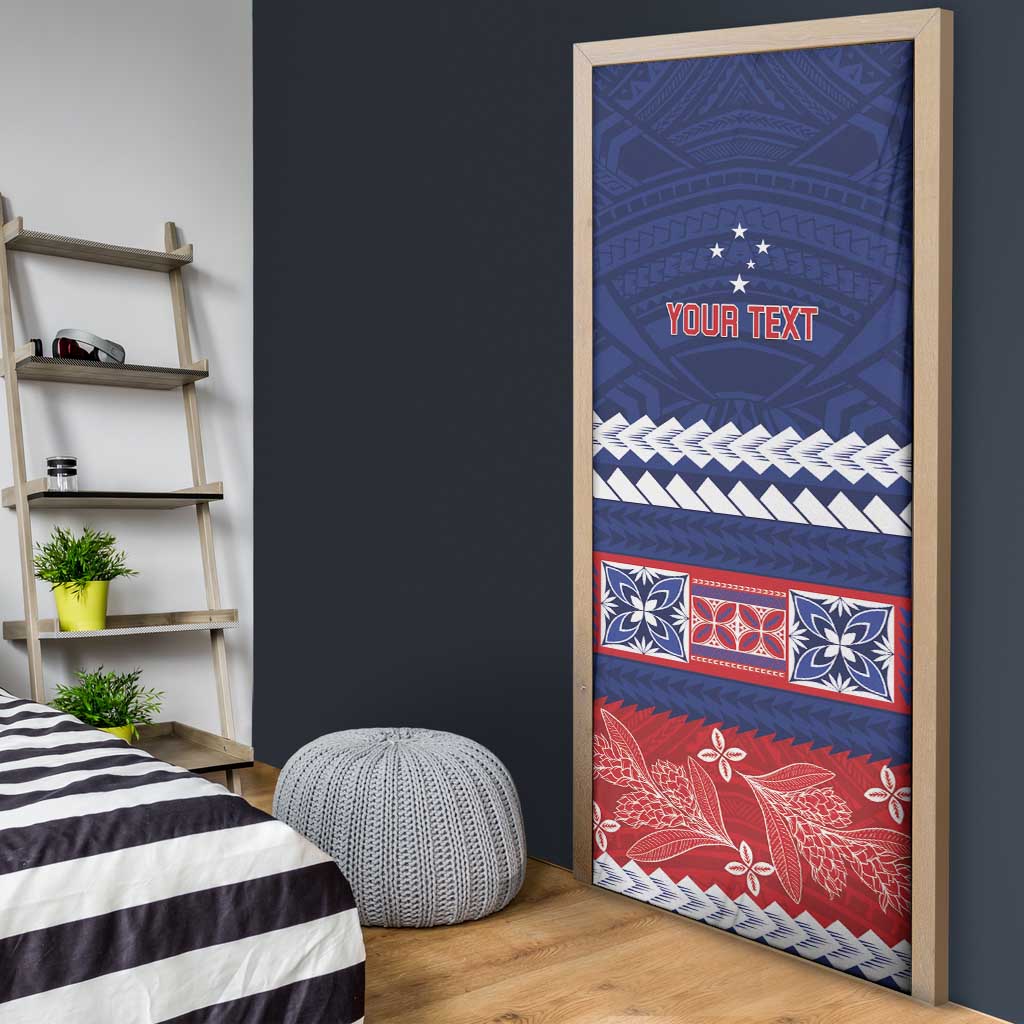 Personalised FAST Samoa Siapo Door Cover Teuila Flowers Samoan Pattern LT14 - Polynesian Pride