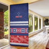 Personalised FAST Samoa Siapo Door Cover Teuila Flowers Samoan Pattern LT14 - Polynesian Pride