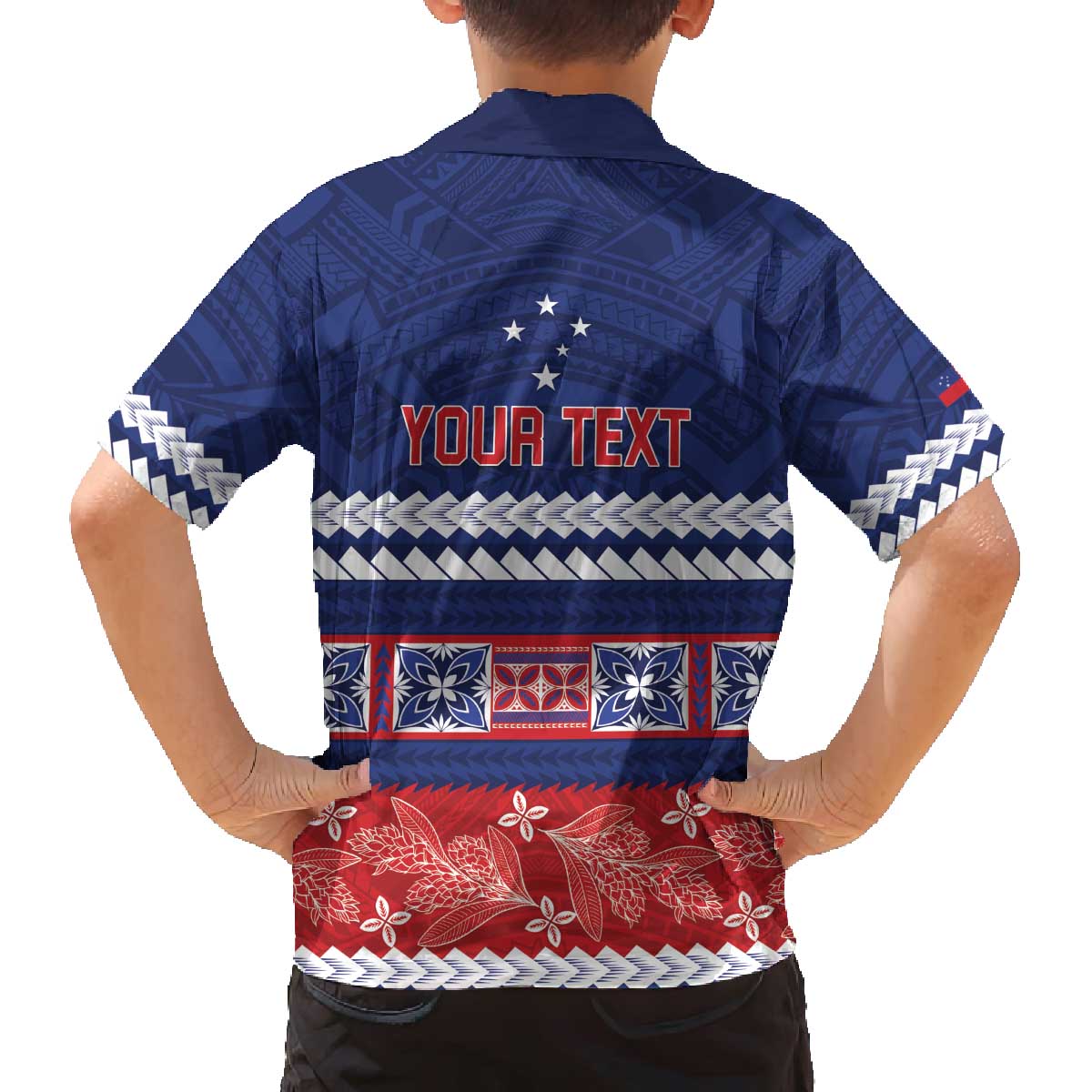 Personalised FAST Samoa Siapo Family Matching Off The Shoulder Long Sleeve Dress and Hawaiian Shirt Teuila Flowers Samoan Pattern - Polynesian Pride