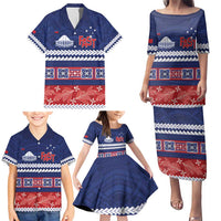 Personalised FAST Samoa Siapo Family Matching Puletasi and Hawaiian Shirt Teuila Flowers Samoan Pattern LT14 - Polynesian Pride