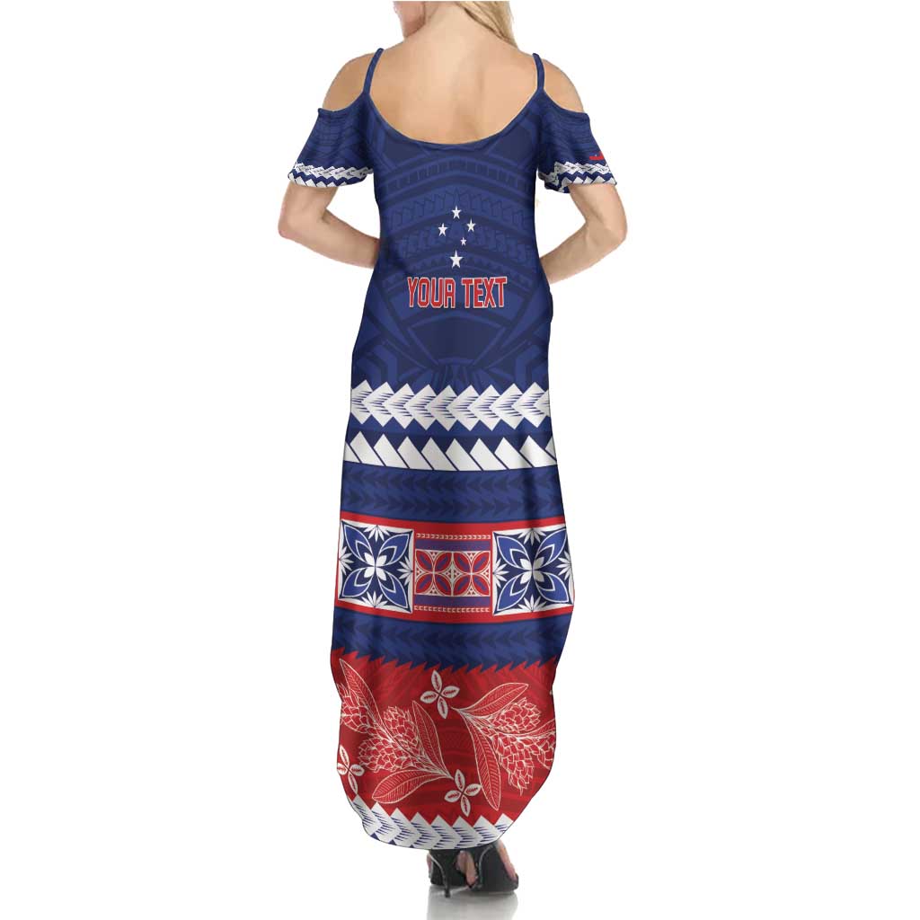 Personalised FAST Samoa Siapo Family Matching Summer Maxi Dress and Hawaiian Shirt Teuila Flowers Samoan Pattern - Polynesian Pride