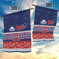 Personalised FAST Samoa Siapo Garden Flag Teuila Flowers Samoan Pattern - Polynesian Pride