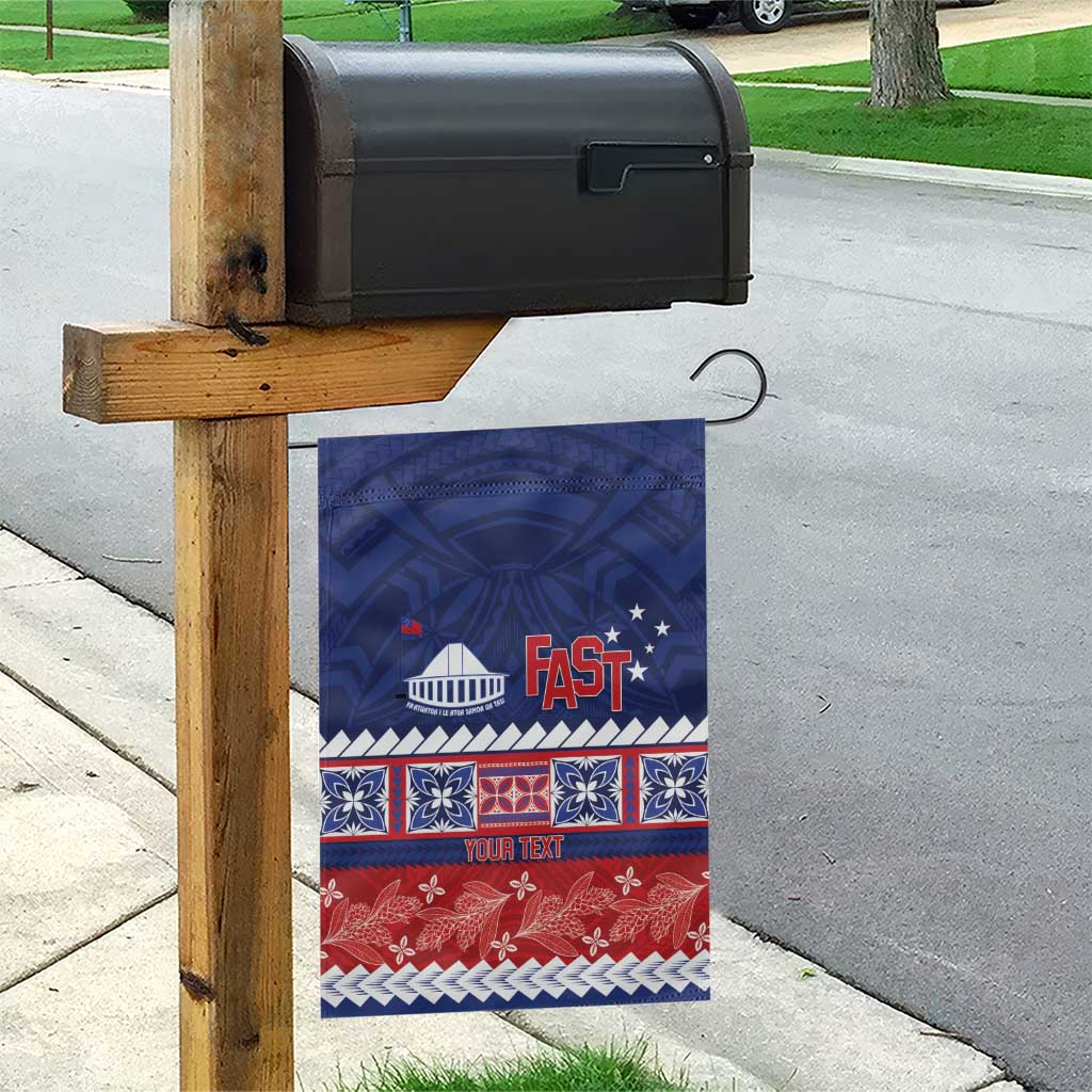 Personalised FAST Samoa Siapo Garden Flag Teuila Flowers Samoan Pattern - Polynesian Pride