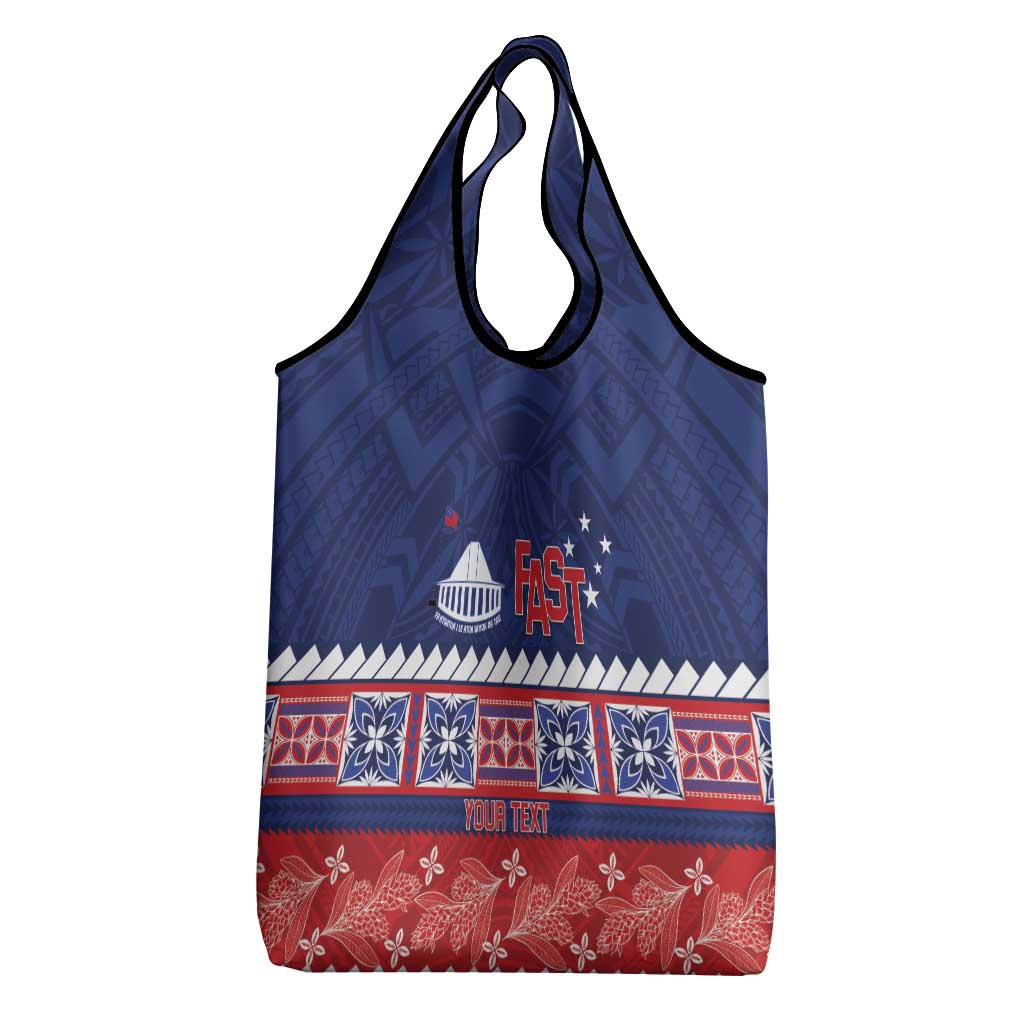 Personalised FAST Samoa Siapo Grocery Bag Teuila Flowers Samoan Pattern - Polynesian Pride