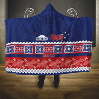 Personalised FAST Samoa Siapo Hooded Blanket Teuila Flowers Samoan Pattern LT14 - Polynesian Pride