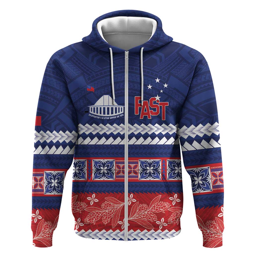 Personalised FAST Samoa Siapo Hoodie Teuila Flowers Samoan Pattern - Polynesian Pride