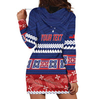 Personalised FAST Samoa Siapo Hoodie Dress Teuila Flowers Samoan Pattern - Polynesian Pride