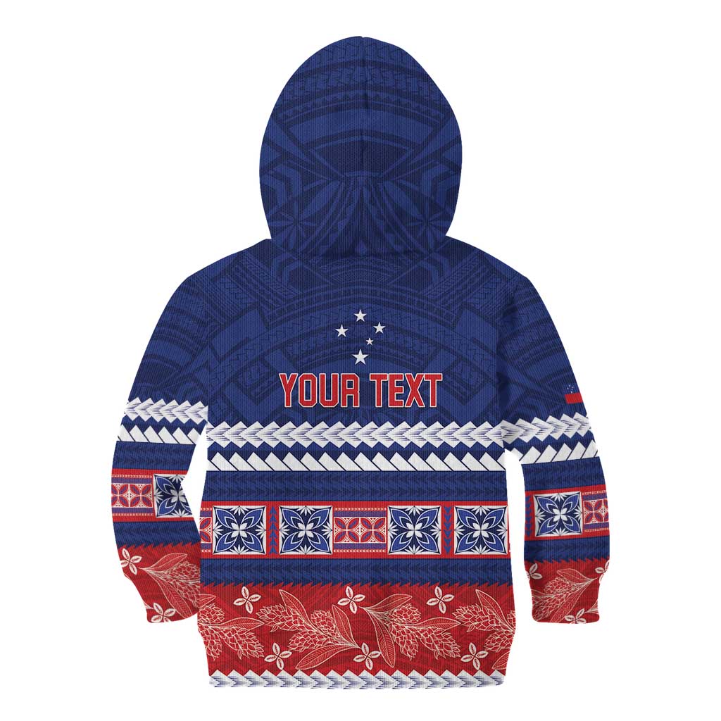 Personalised FAST Samoa Siapo Kid Hoodie Teuila Flowers Samoan Pattern - Polynesian Pride