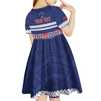Personalised FAST Samoa Siapo Kid Short Sleeve Dress Teuila Flowers Samoan Pattern LT14 - Polynesian Pride