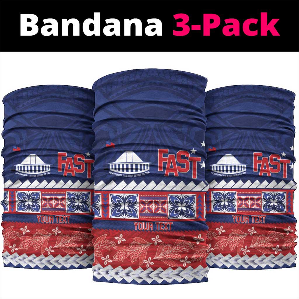 Personalised FAST Samoa Siapo Neck Gaiter Teuila Flowers Samoan Pattern - Polynesian Pride