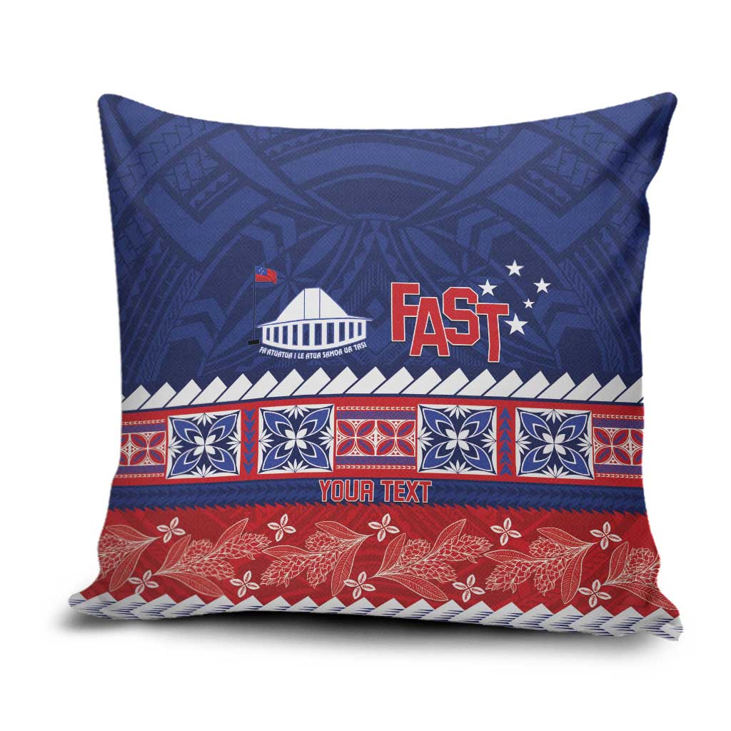 Personalised FAST Samoa Siapo Pillow Cover Teuila Flowers Samoan Pattern - Polynesian Pride