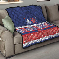 Personalised FAST Samoa Siapo Quilt Teuila Flowers Samoan Pattern - Polynesian Pride