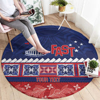 Personalised FAST Samoa Siapo Round Carpet Teuila Flowers Samoan Pattern LT14 - Polynesian Pride