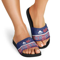 Personalised FAST Samoa Siapo Slide Sandals Teuila Flowers Samoan Pattern - Polynesian Pride