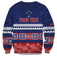 Personalised FAST Samoa Siapo Sweatshirt Teuila Flowers Samoan Pattern - Polynesian Pride