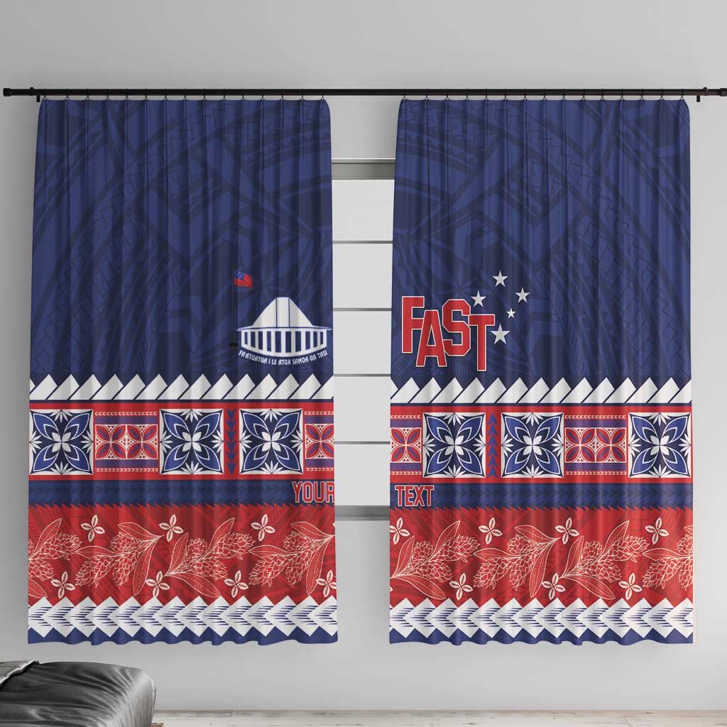 Personalised FAST Samoa Siapo Window Curtain Teuila Flowers Samoan Pattern - Polynesian Pride