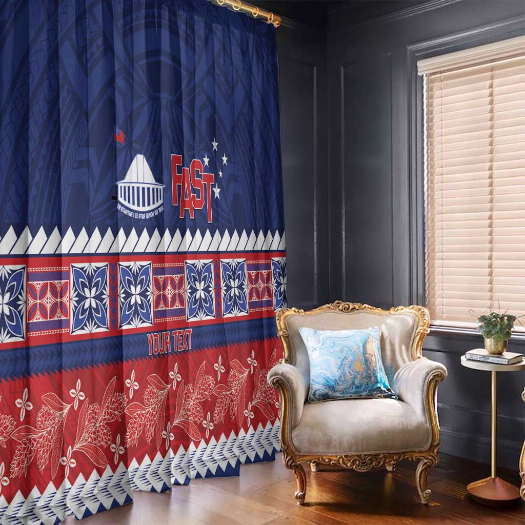 Personalised FAST Samoa Siapo Window Curtain Teuila Flowers Samoan Pattern - Polynesian Pride